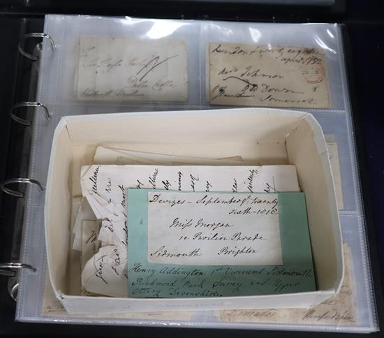 An album and a box of free front covers, 19th century